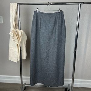 90s Gray Wool Maxi Skirt